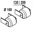  KIT RUOTE ANTERIORI IN FERRO  160 MOD. 130/200